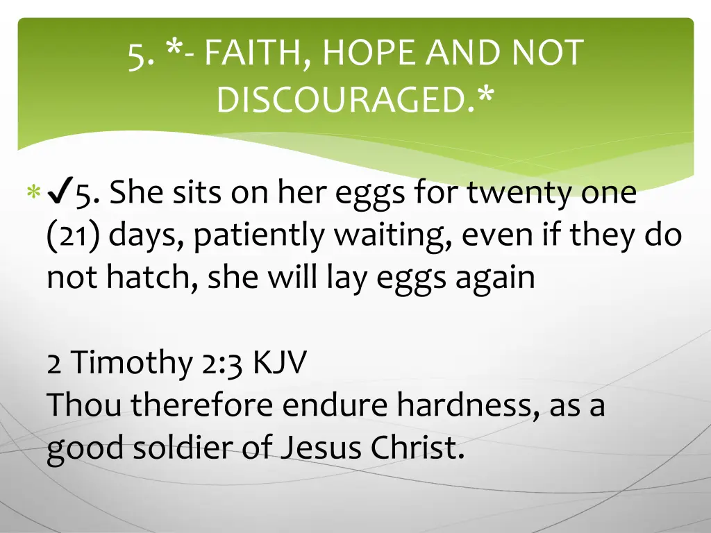 5 faith hope and not discouraged