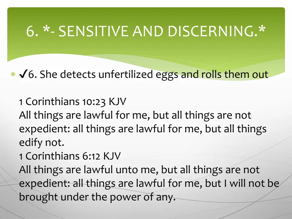 6 sensitive and discerning