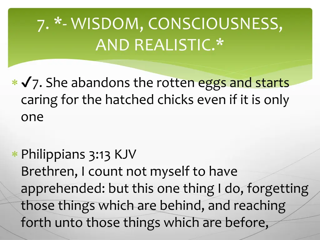 7 wisdom consciousness and realistic