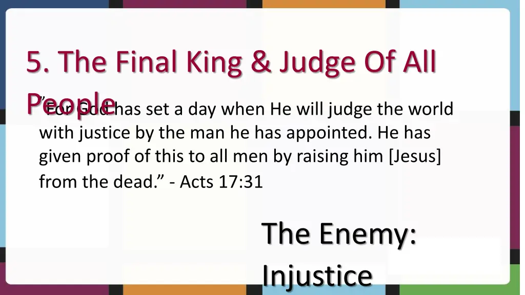 5 the final king judge of all people
