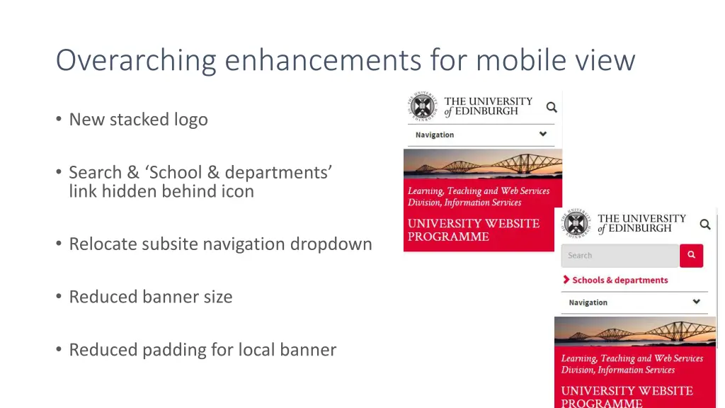 overarching enhancements for mobile view