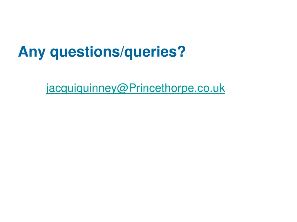 any questions queries