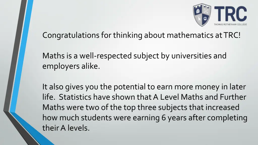 congratulations for thinking about mathematics