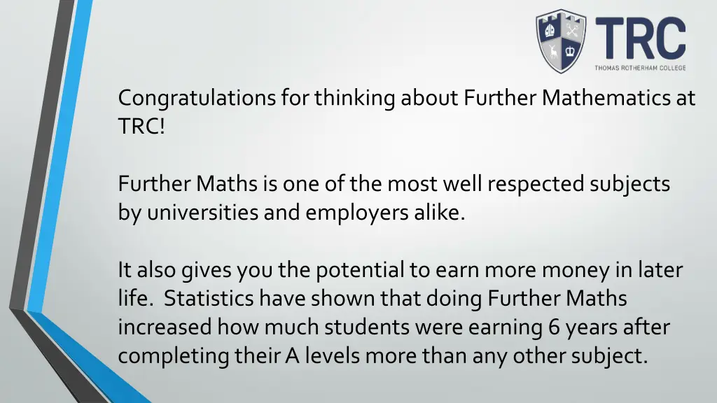 congratulations for thinking about further