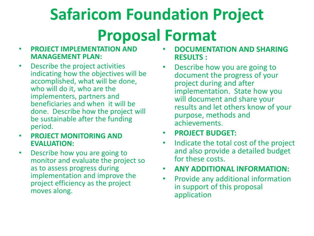 safaricom foundation project proposal format 1