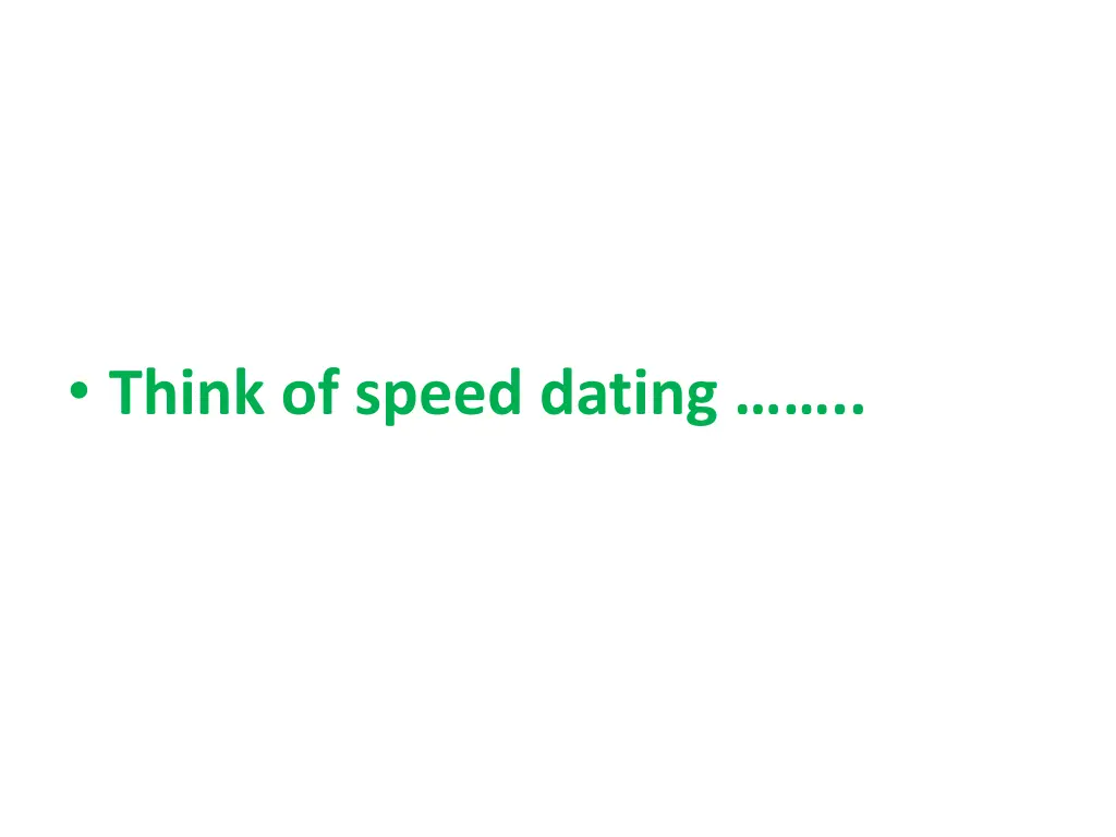 think of speed dating