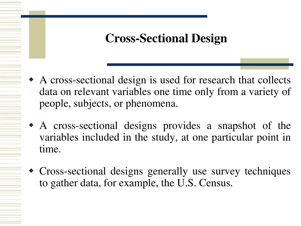 cross sectional design