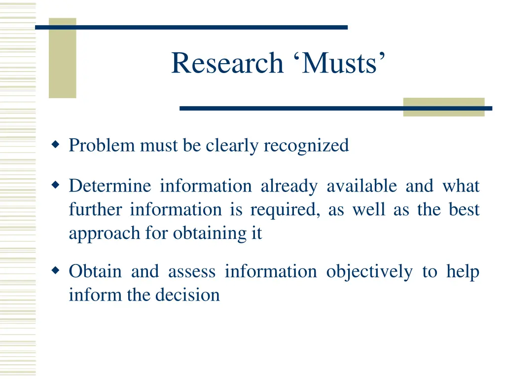 research musts