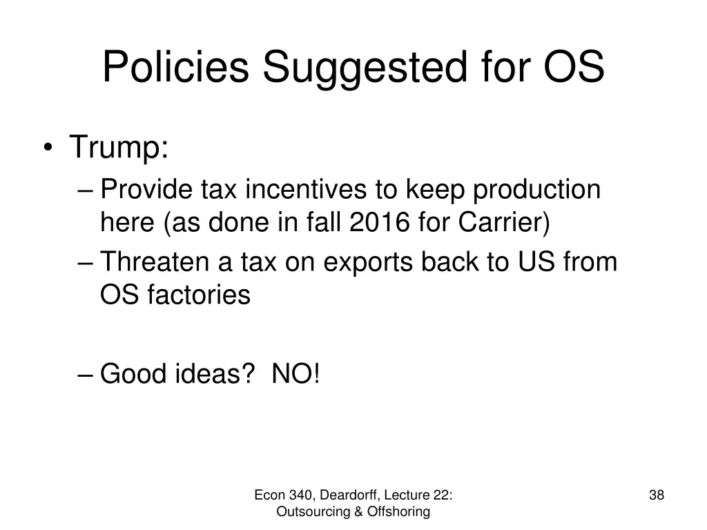 policies suggested for os 1