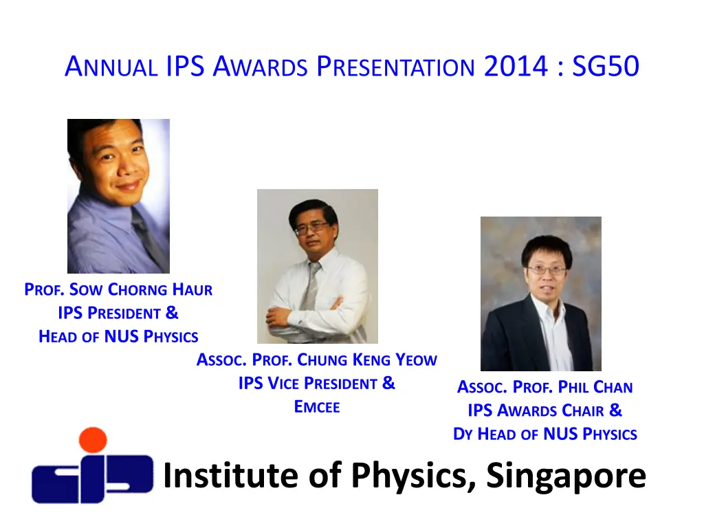 a nnual ips a wards p resentation 2014 sg50