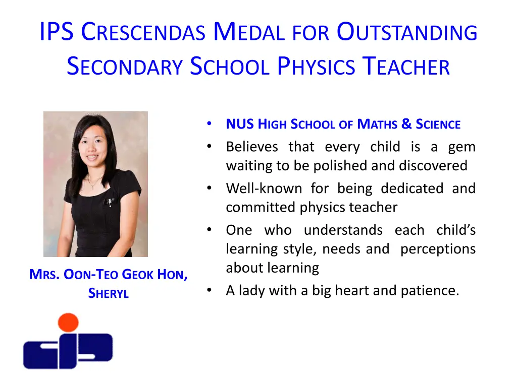 ips c rescendas m edal for o utstanding 1