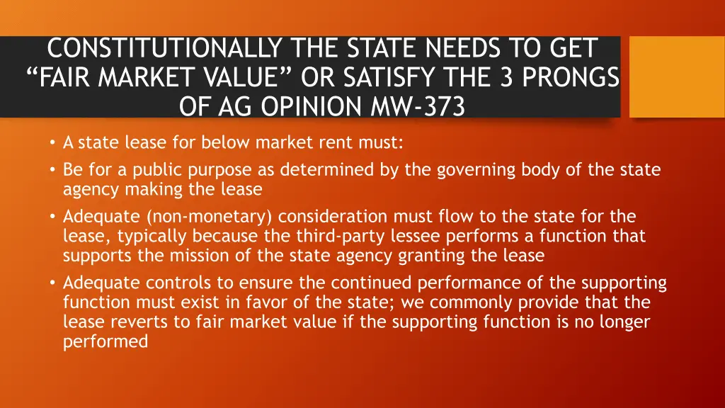 constitutionally the state needs to get fair