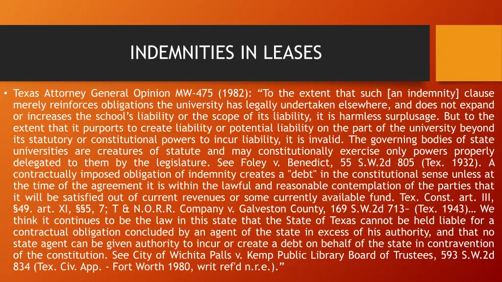 indemnities in leases