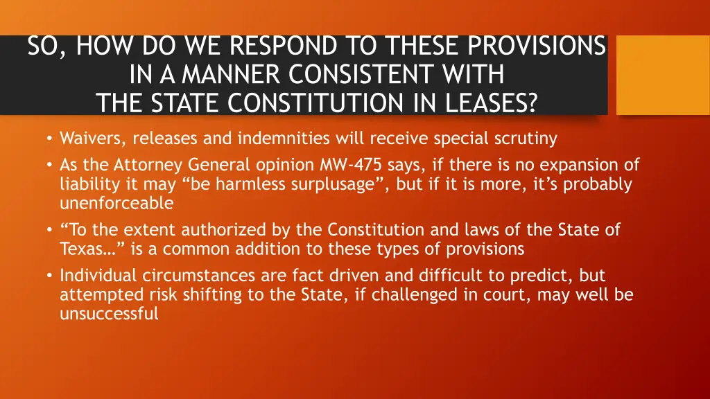 so how do we respond to these provisions