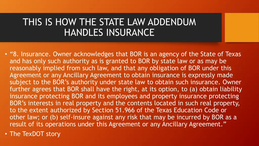 this is how the state law addendum handles