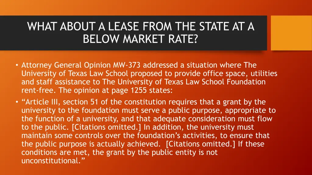 what about a lease from the state at a below