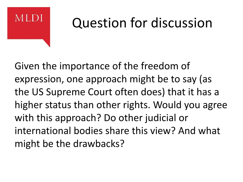 question for discussion