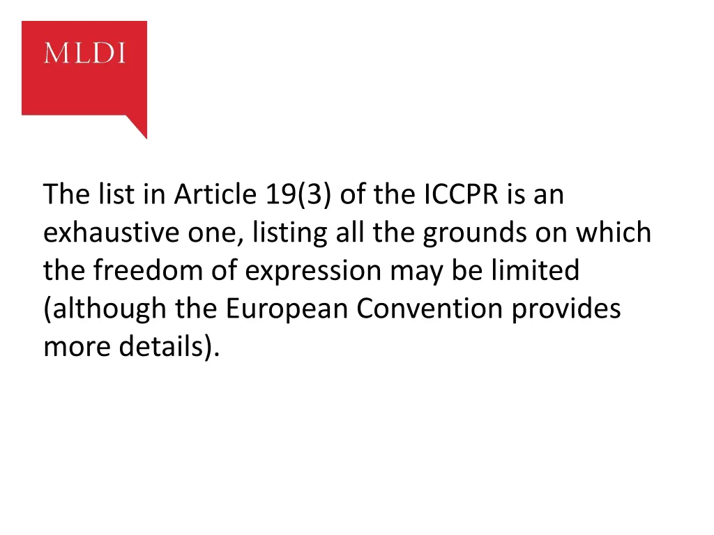 the list in article 19 3 of the iccpr