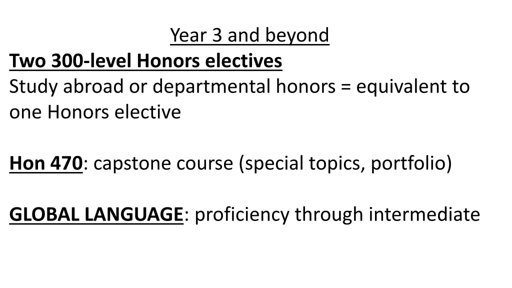 year 3 and beyond