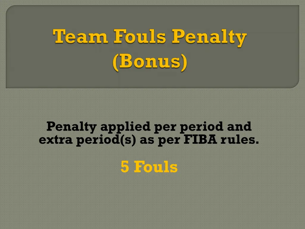 penalty applied per period and extra period