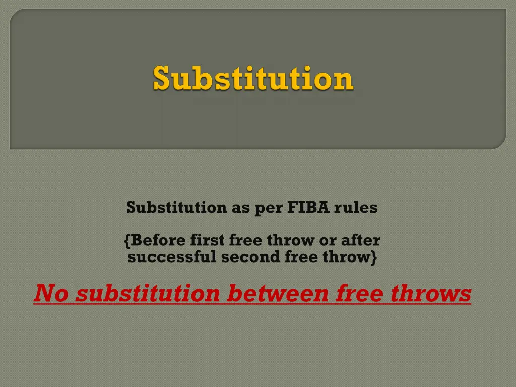 substitution as per fiba rules