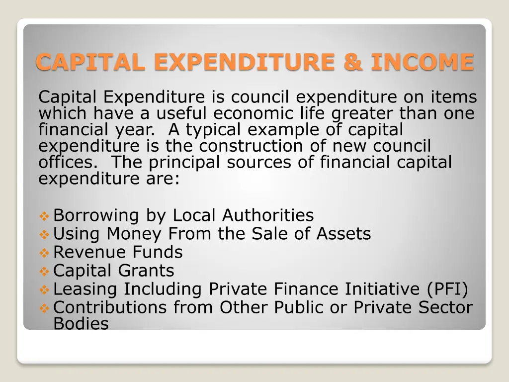 capital expenditure income