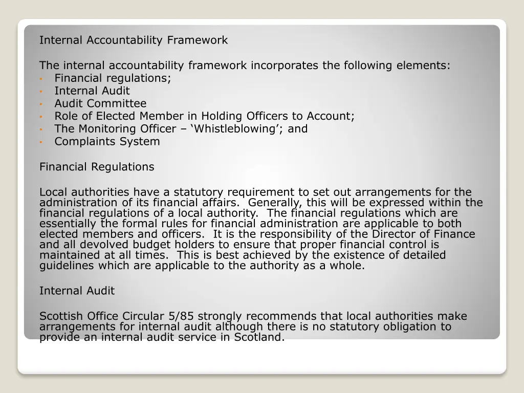 internal accountability framework