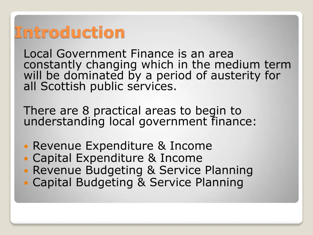 introduction local government finance is an area