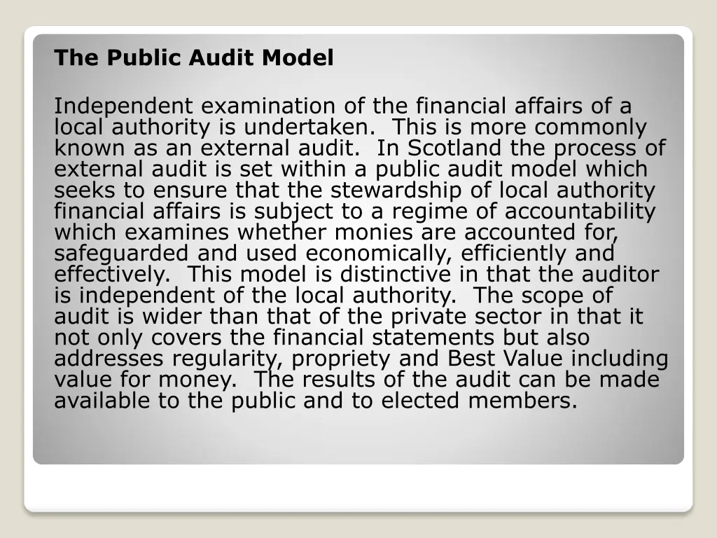 the public audit model