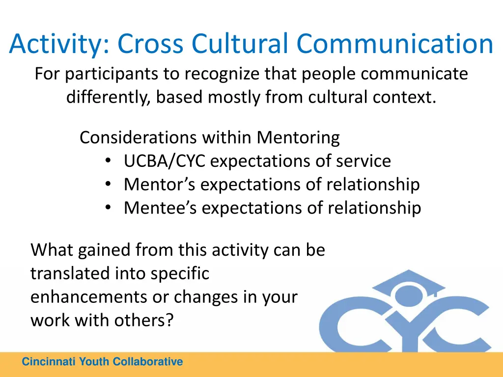 activity cross cultural communication