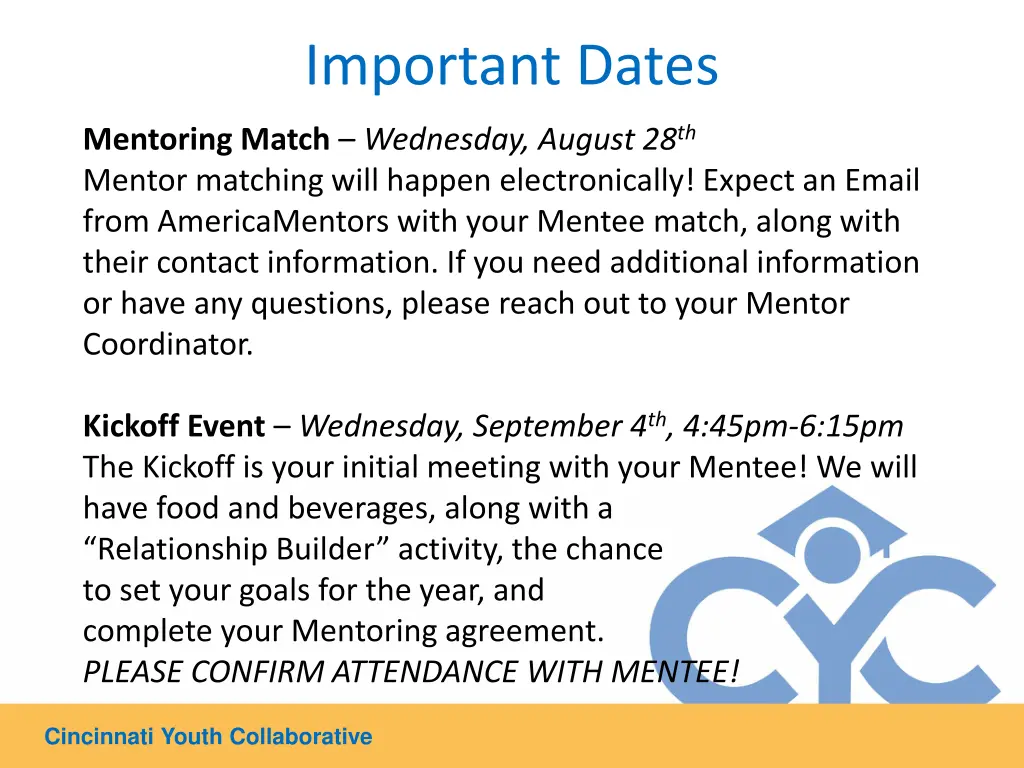 important dates