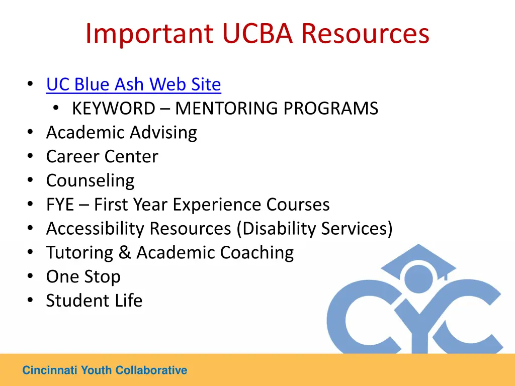 important ucba resources