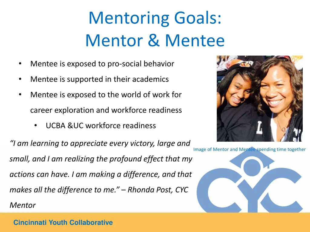 mentoring goals mentor mentee