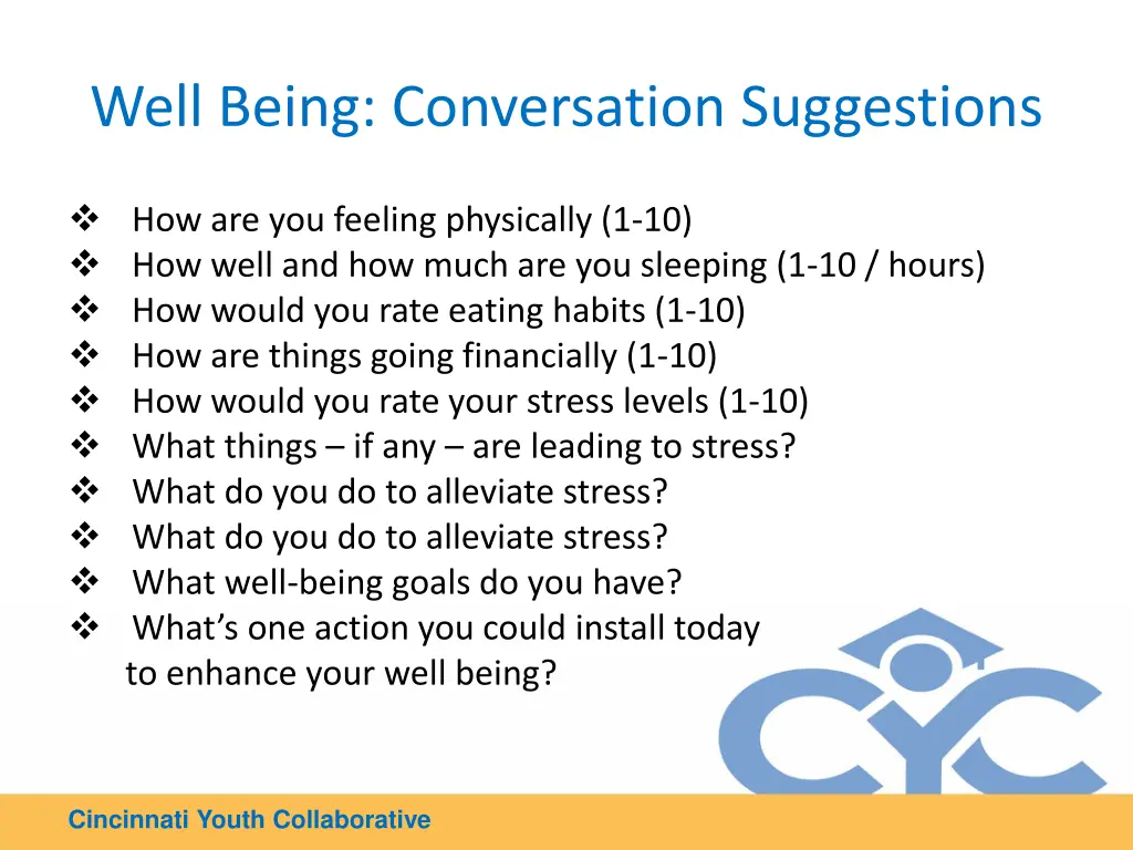 well being conversation suggestions