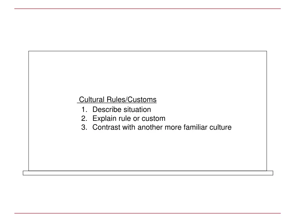 cultural rules customs 1 describe situation