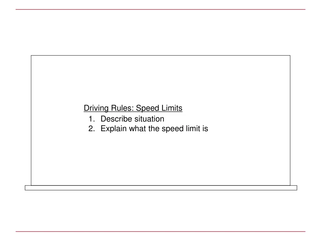 driving rules speed limits 1 describe situation