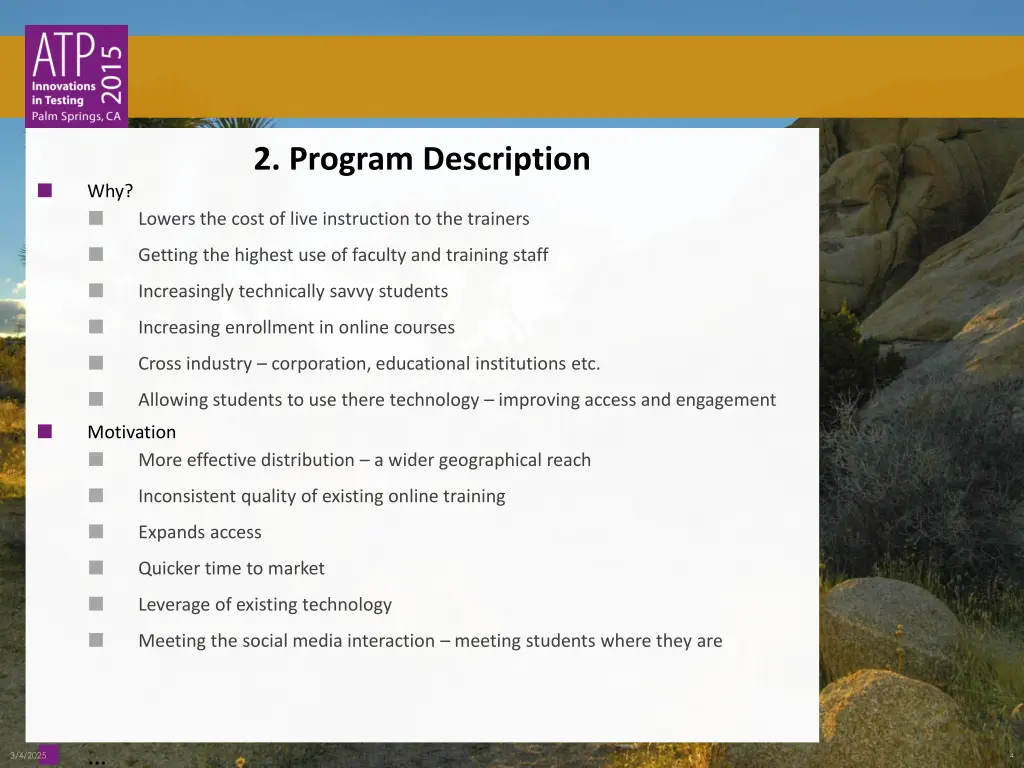 2 program description