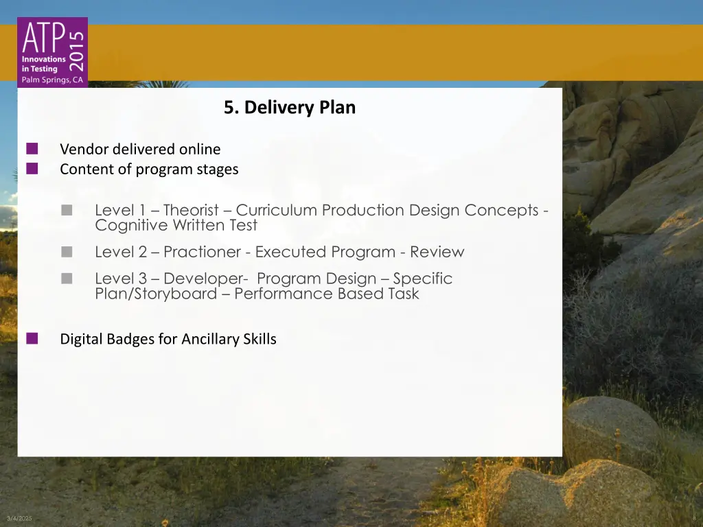 5 delivery plan