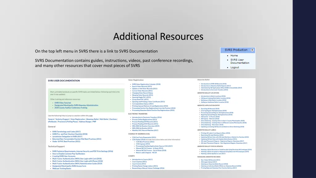 additional resources