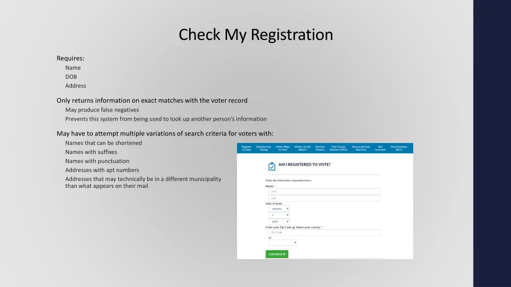 check my registration