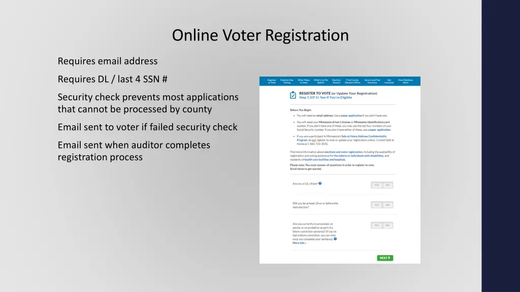 online voter registration