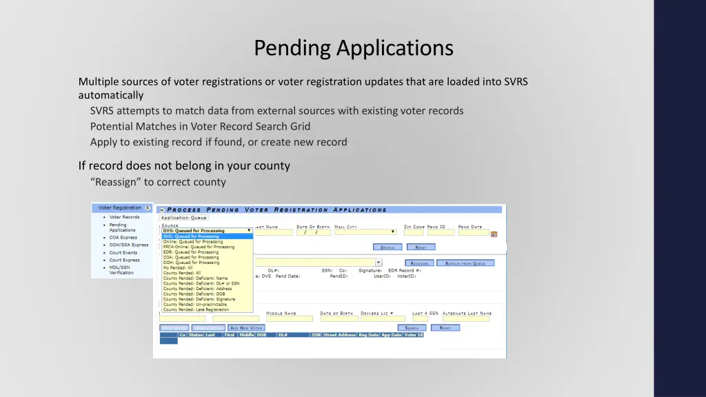pending applications