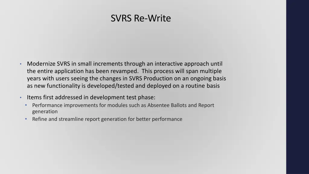 svrs re write