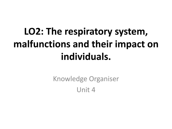 lo2 the respiratory system malfunctions and their