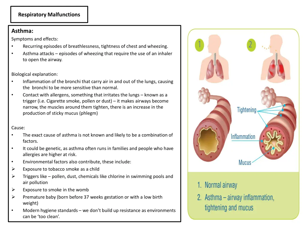 respiratory malfunctions