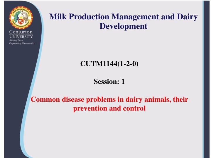 milk production management and dairy development