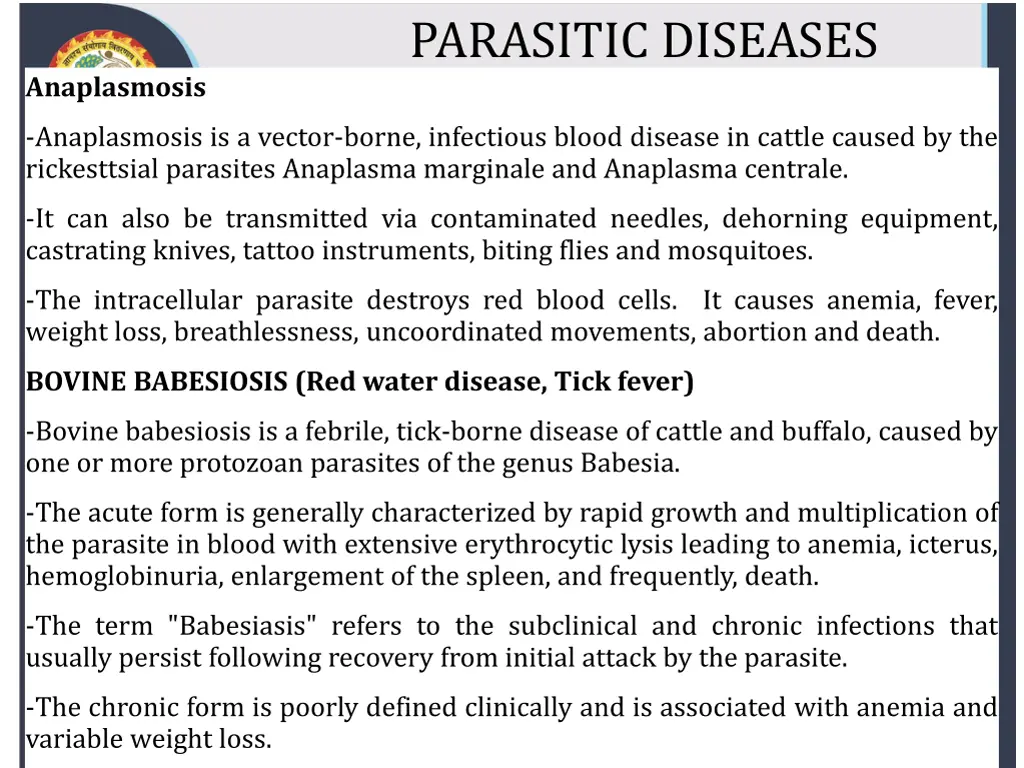 parasitic diseases