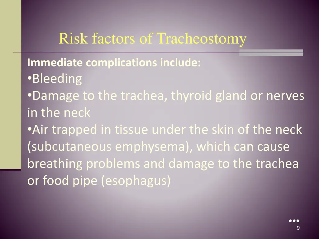 risk factors of tracheostomy