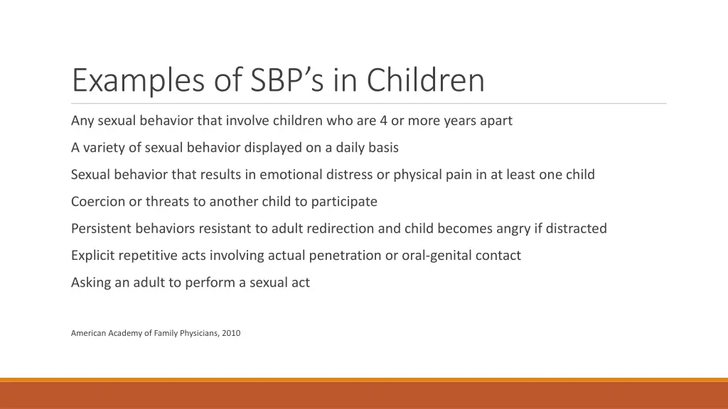 examples of sbp s in children