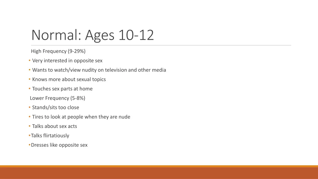 normal ages 10 12